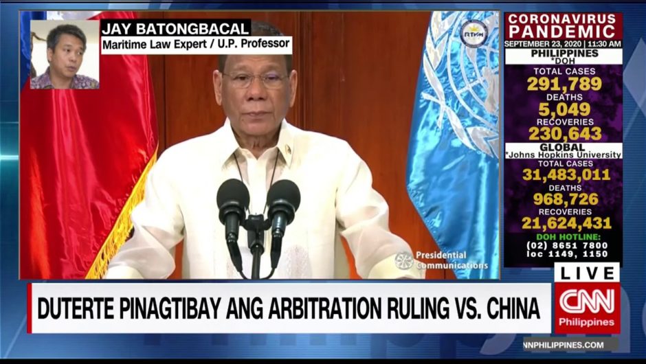 Duterte pinagtibay ang arbitration ruling vs. China