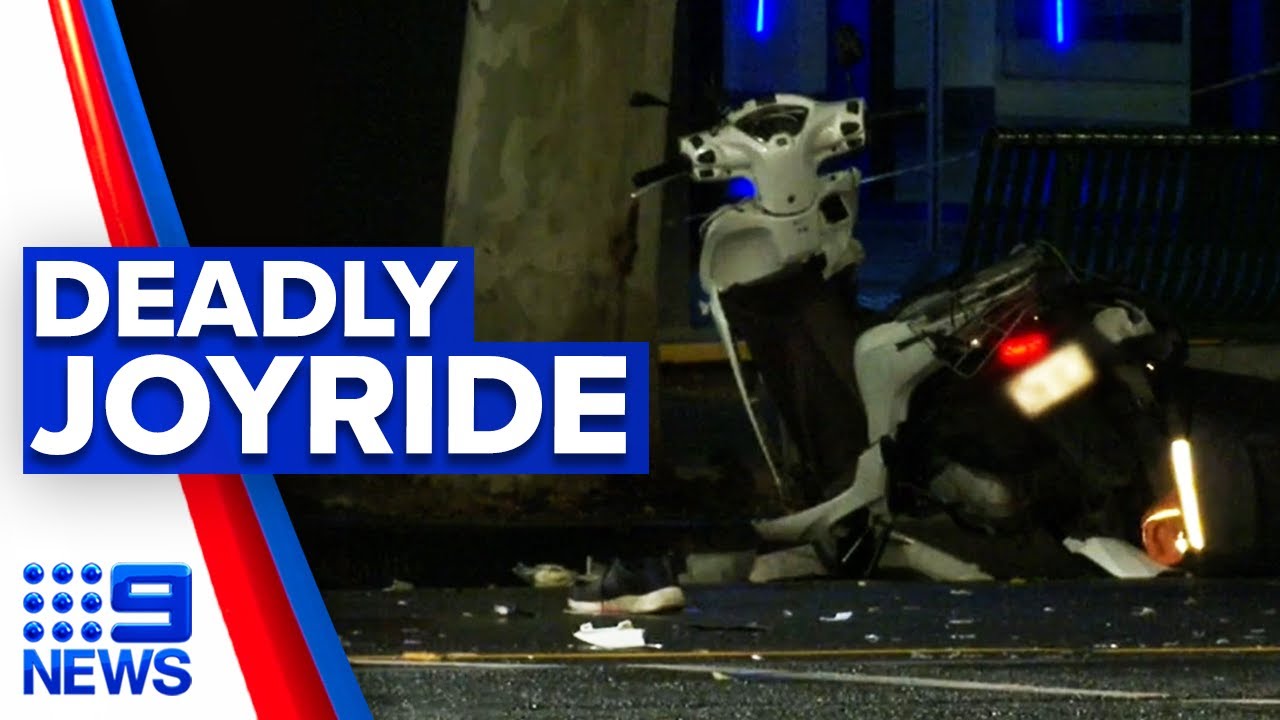 Man on scooter killed in stolen joyride crash | 9 News Australia