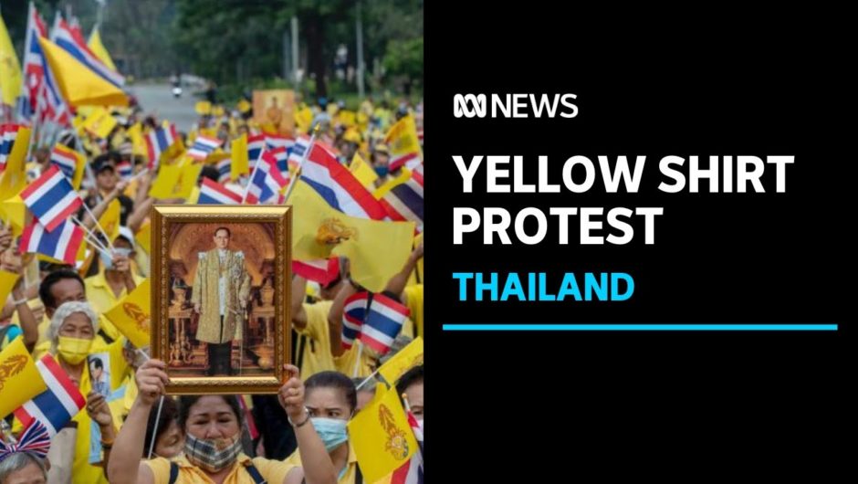Bangkok protesters wearing yellow shirts rally in support of monarchy | ABC News