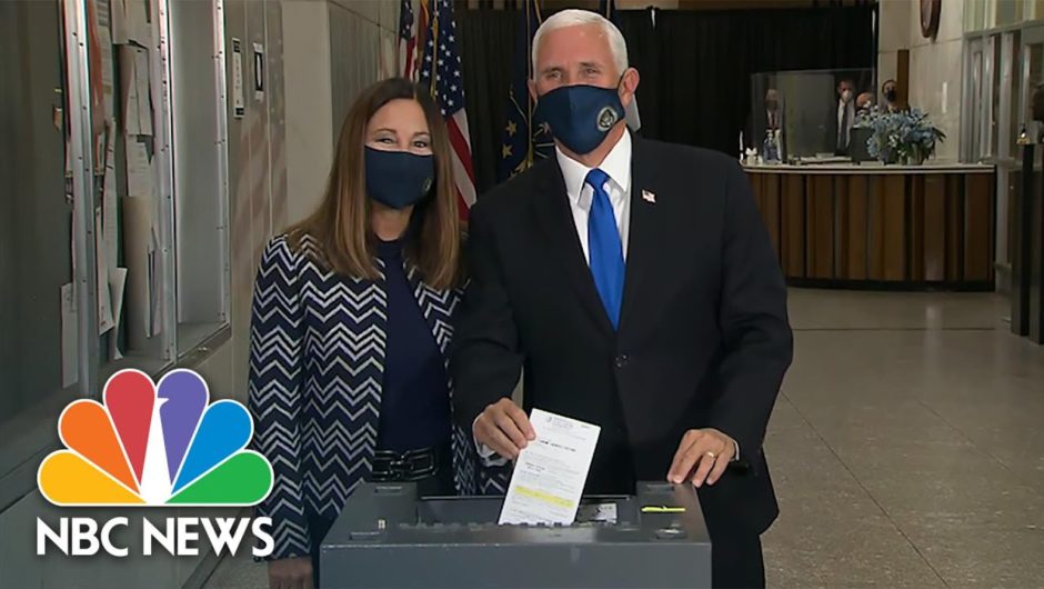 Watch: Vice President Pence, Karen Pence Vote Early In Indianapolis | NBC News NOW