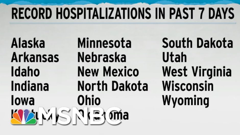 Record Hospitalizations In 17 States In Just The Past Week: WaPo | Rachel Maddow | MSNBC