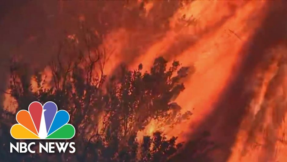 Powerful Wind Fuels California Wildfires, Tens Of Thousands Evacuate | NBC Nightly News