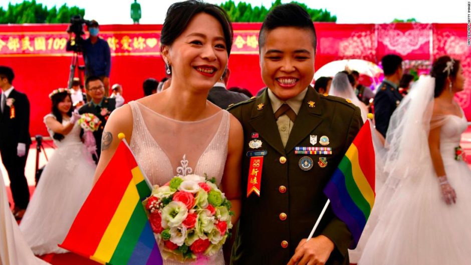 Same sex couples marry in mass military wedding — a first for Taiwan’s armed forces