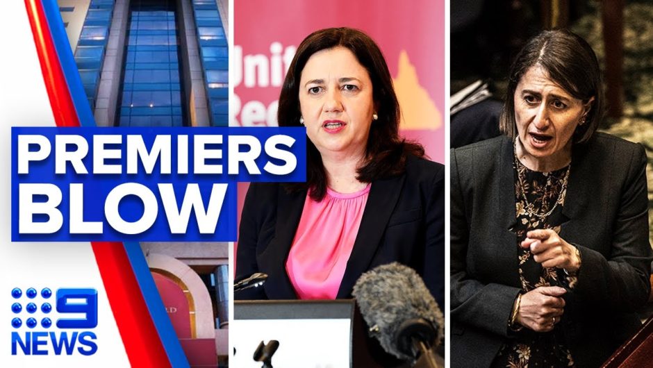 Coronavirus: NSW and QLD Premiers clash over hotel quarantine bill | 9 News Australia
