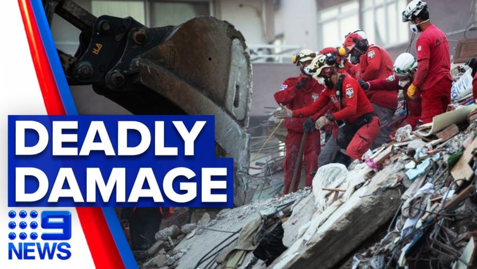 Rescuers search through rubble after earthquake | 9 News Australia