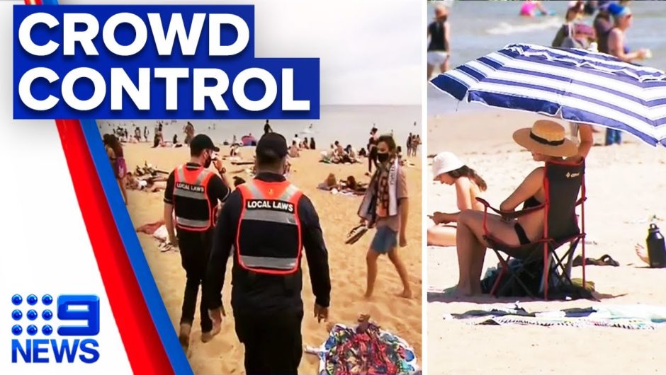 Coronavirus: Sunny skies draw crowds to Melbourne beaches | 9 News Australia