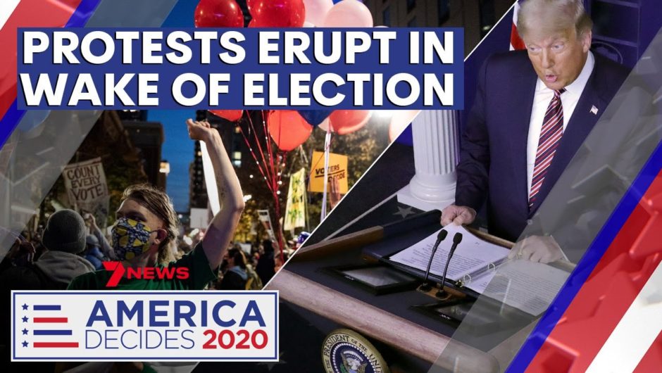 America Decides 2020: Protesters take to the streets as vote counting slows in US states | 7NEWS