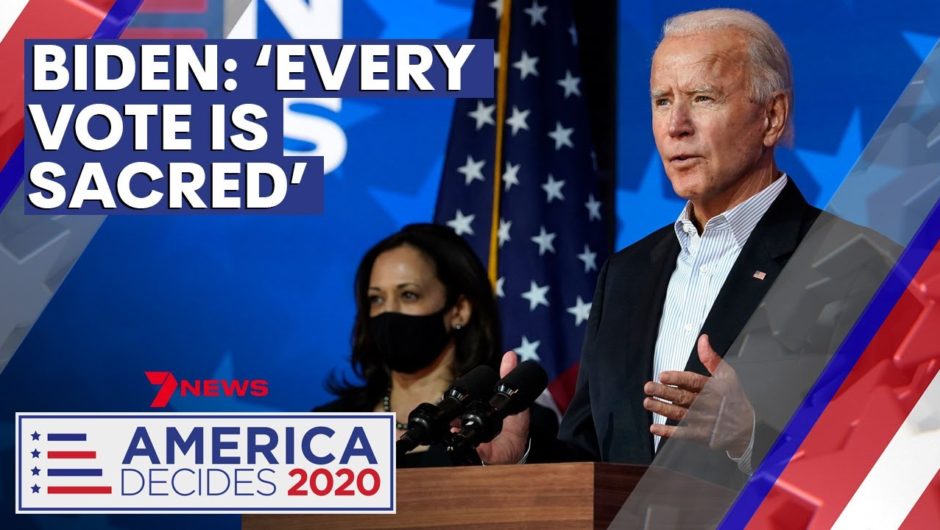 America Decides 2020: Biden calls for calm as vote counting slows in battleground states | 7NEWS