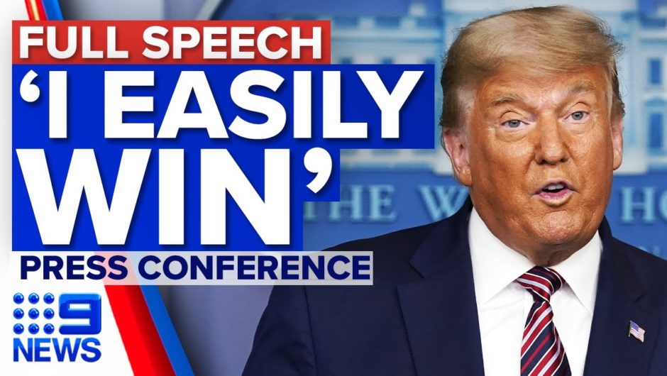 Trump claims Biden's team trying to 'rig an election': Full speech | 9 News Australia