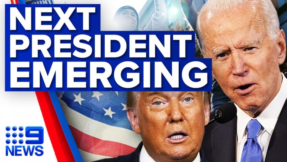 Trump refusing to back down as Biden takes crucial lead: US Election | 9 News Australia