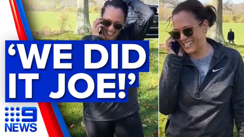 Kamala Harris rings Joe Biden after historic win: US Election | 9 News Australia