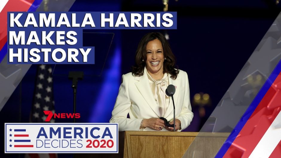 'I won't be the last': Watch Vice President-elect Kamala Harris' historic acceptance speech | 7NEWS