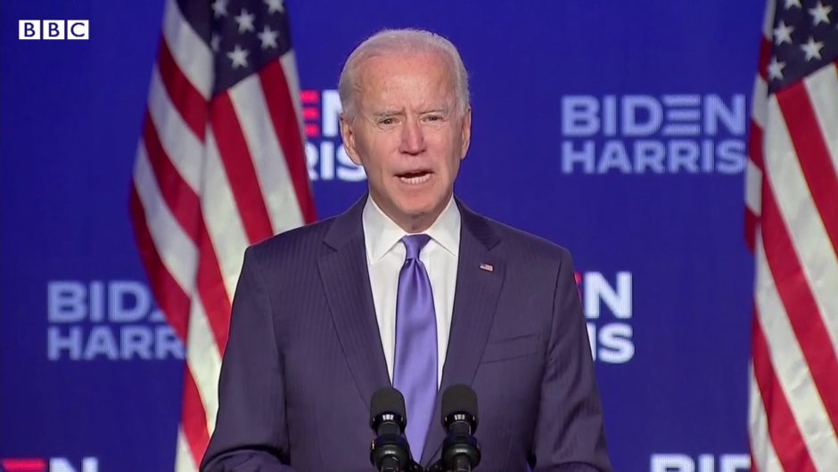Joe Biden calls for calm and civility in late night speech – BBC News