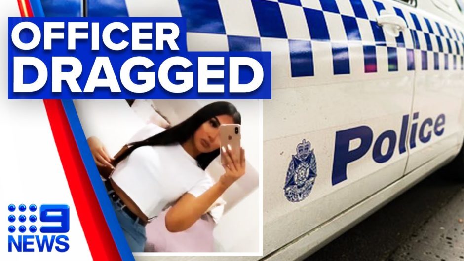 Police officer dragged down street in arrest attempt | 9 News Australia
