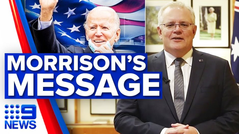 Scott Morrison congratulates President-elect Joe Biden | 9 News Australia