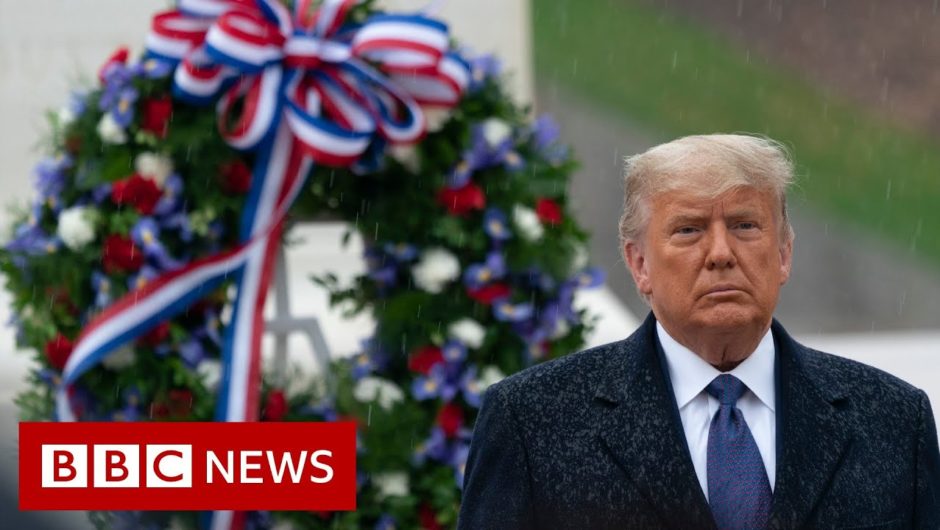 President Trump appears at Veterans Day event – BBC News