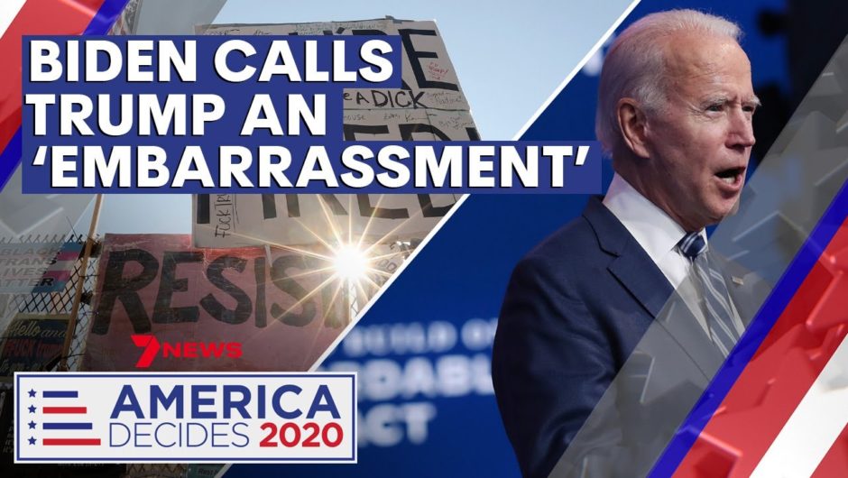 Biden declares Trump an 'embarrassment' as he unveils next steps | 7NEWS