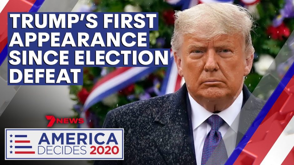 Donald Trump's first public appearance since election defeat | 7NEWS