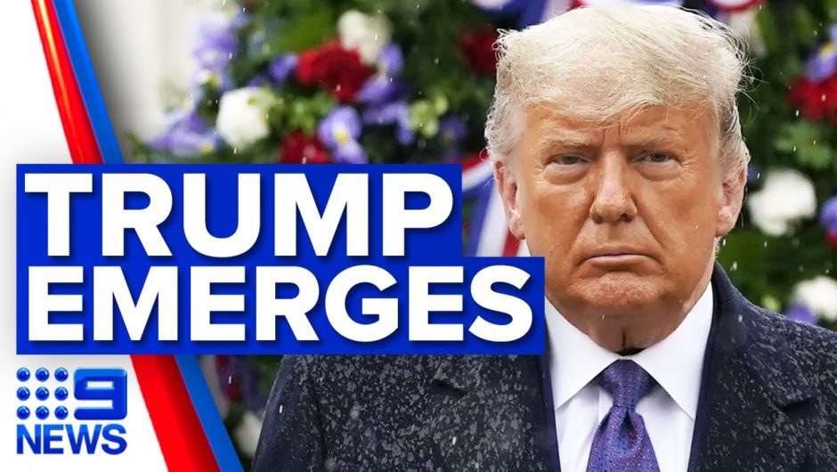 Trump's first public appearance as election challenges made | 9 News Australia