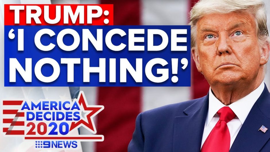 Trump tweets Biden ‘won’ but he ‘concedes nothing’ | 9News Australia