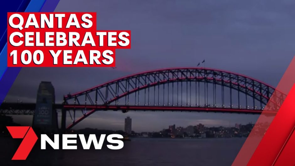 Qantas marks 100th birthday with special flight over Sydney Harbour | 7NEWS