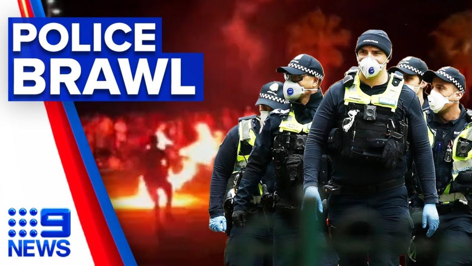 St Kilda maskless man arrested after alleged police assault | 9 News Australia