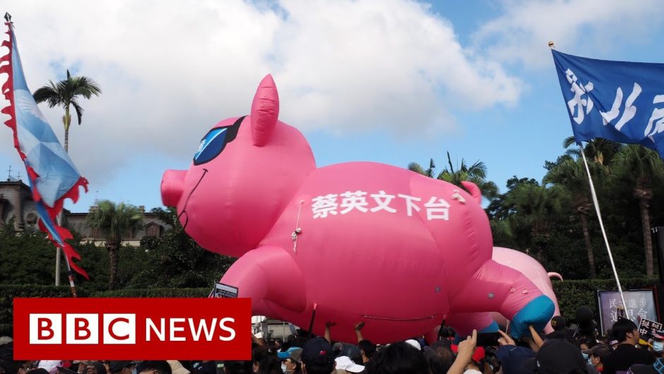 Taiwan protesters march against US pork imports – BBC News