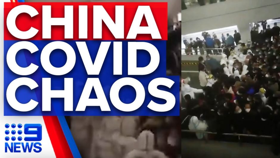 Chaos erupts at Shanghai Airport over COVID fears | 9 News Australia