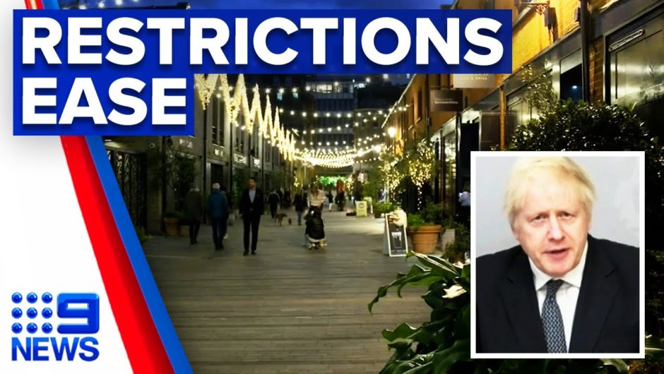 Coronavirus: Boris Johnson announces end date to lockdown | 9 News Australia