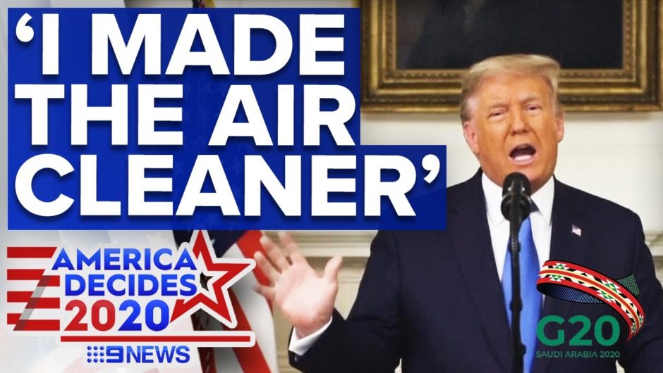 Donald Trump claims at G20 he improved air quality | 9News Australia