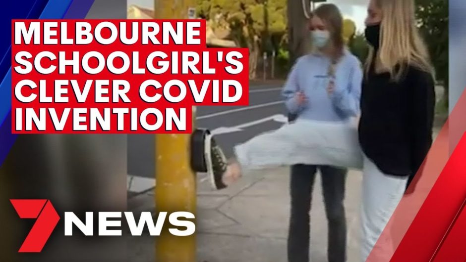 Melbourne schoolgirl kicking goals with clever COVID invention | 7NEWS