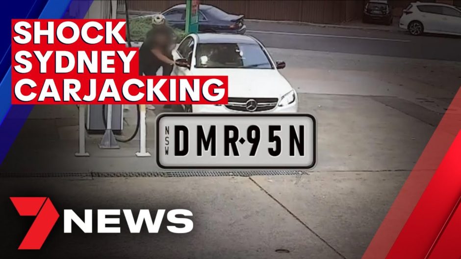 Teen filling up at Sydney service station carjacked at knifepoint | 7NEWS