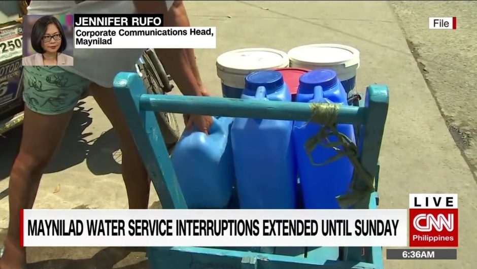 Maynilad extends water service interruptions extended until Sunday