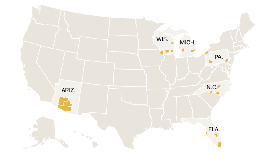 20 Counties in Battleground States That Could Shape the Race