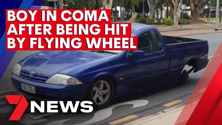 Caboolture boy in induced coma after being hit by wheel  | 7NEWS
