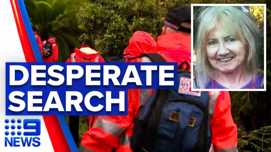 Emergency service crews search for missing woman | 9 News Australia