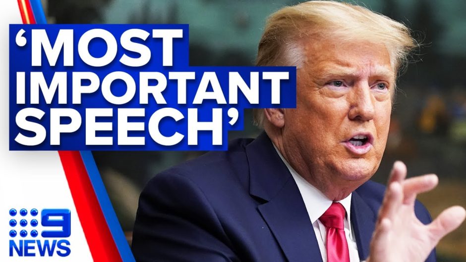 Donald Trump's 'most important speech' riddled with falsehoods | 9 News Australia