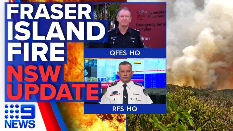 Fraser Island fire approaching tourist areas, NSW grassfire concerns | 9 News Australia