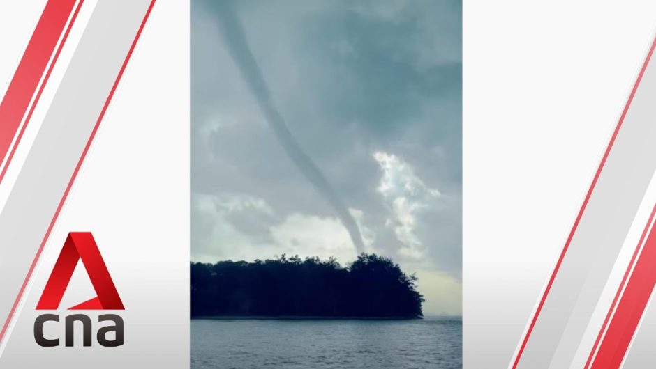 CNA Eyewitness video: Close-up of waterspout off southern coast of Singapore