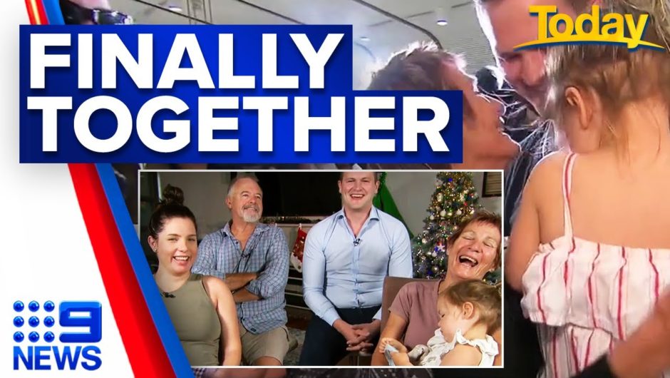Coronavirus: Family separated for 10 months finally together | 9 News Australia