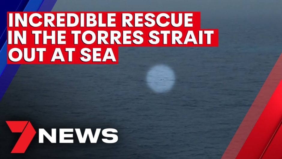 Two men rescued after spending night clinging to piece of wood  | 7NEWS