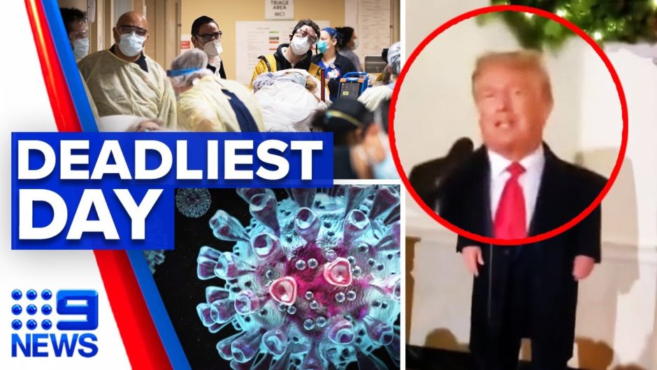 Coronavirus: Trump celebrates Hanukkah party as US records deadliest day | 9 News Australia