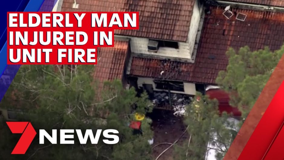 Elderly man badly burned trying to escape Sydney house fire | 7NEWS