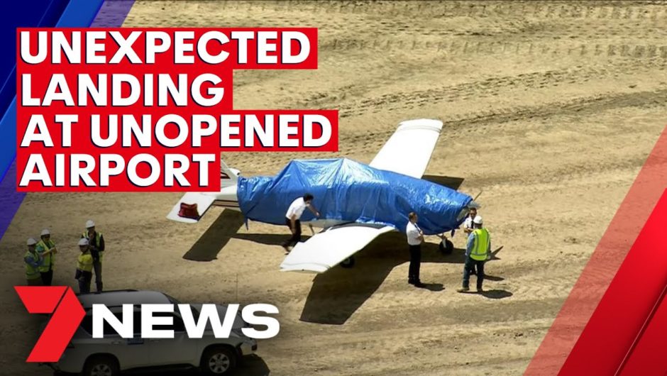 Light plane makes emergency landing at unfinished Western Sydney Airport | 7NEWS