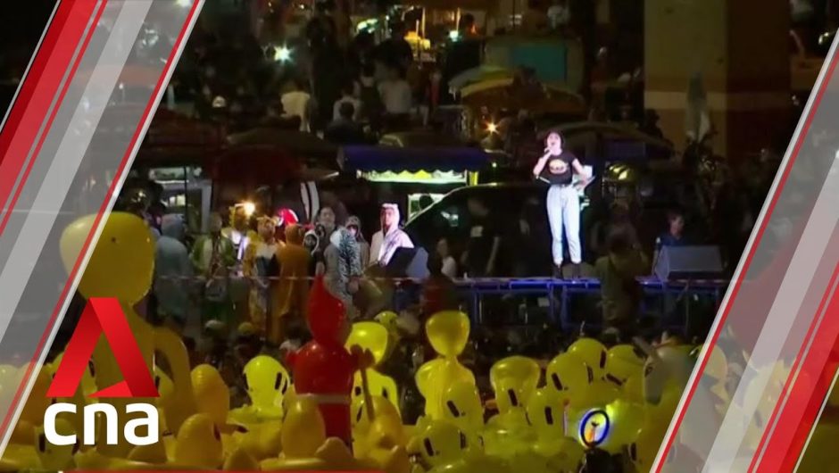 Thai anti-government protesters gather for 'rehearsal' to fight against 'possible coup'