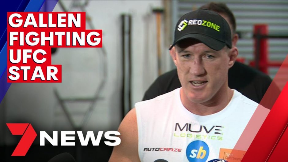 Paul Gallen and Mark Hunt fighting in Parramatta | 7NEWS