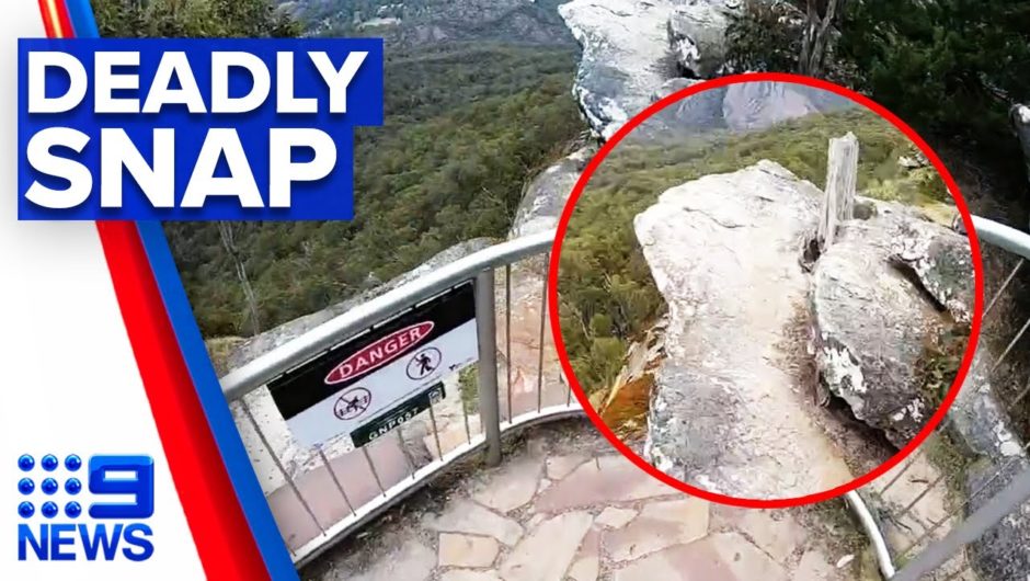 Woman falls off cliff for dangerous photo opportunity | 9 News Australia