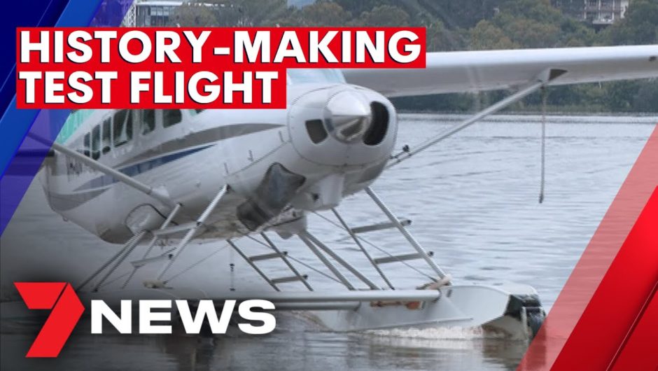 First seaplane touches down on Canberra's Lake Burley Griffin | 7NEWS