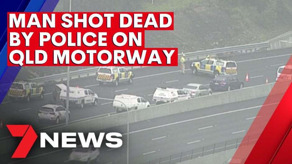 Extremist shot dead by police on Logan Motorway | 7NEWS