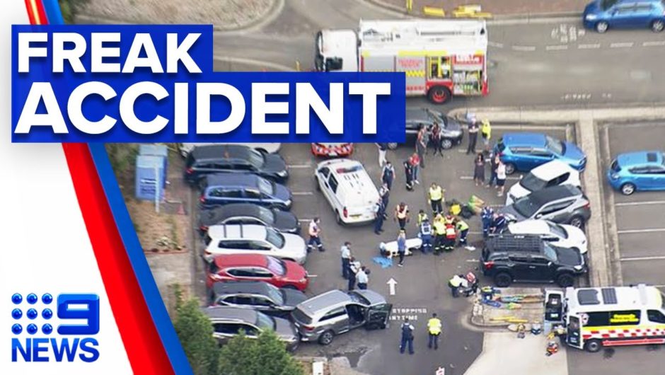 Child and two women injured after car rolls in freak accident | 9 News Australia